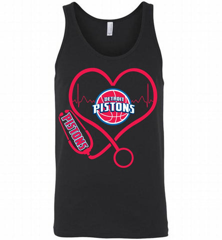 Nurse Heartbeat Love Detroit Pistons Tank - zezetee