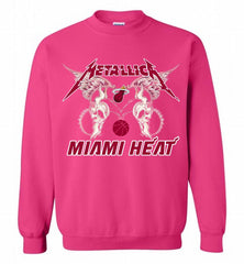 Metallica Miami Heat Logo Crewneck Sweatshirt - zezetee