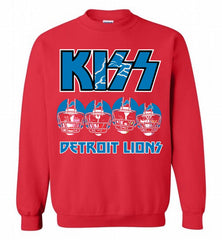 Kiss Detroit Lions Logo Crewneck Sweatshirt - zezetee