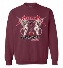 Metallica Cincinnati Bearcats Logo Crewneck Sweatshirt - zezetee