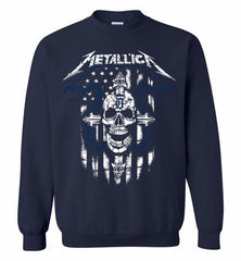 Metallica Detroit Tigers Logo Crewneck Sweatshirt - zezetee