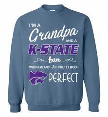 I'M A Grandpa And A Kansas State Wildcats Fan Crewneck Sweatshirt - zezetee