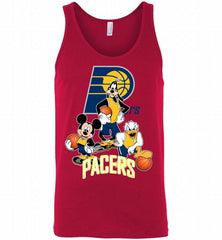 Mickey Goofy Donald Loves Indiana Pacers Basketball Fans Tank - zezetee