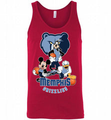 Mickey Goofy Donald Loves Memphis Grizzlies Basketball Fans Tank - zezetee