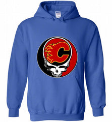 NHL TEAM CALGARY FLAMES X GRATEFUL DEAD LOGO BAND Hoodie - zezetee