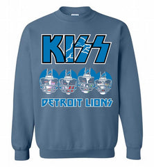 Kiss Detroit Lions Logo Crewneck Sweatshirt - zezetee