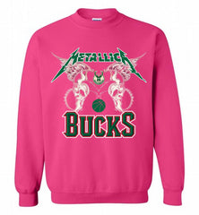 Metallica Milwaukee Bucks Logo Crewneck Sweatshirt - zezetee