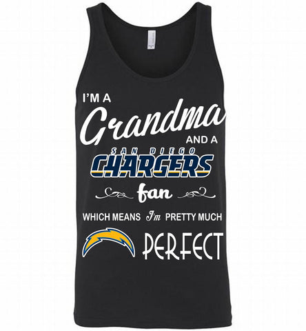 I'M A Grandma And A Chargers Fans I'm Pretty Much Perfect Tank - zezetee