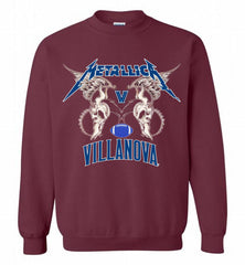 Metallica Villanova Wildcats Logo Crewneck Sweatshirt - zezetee