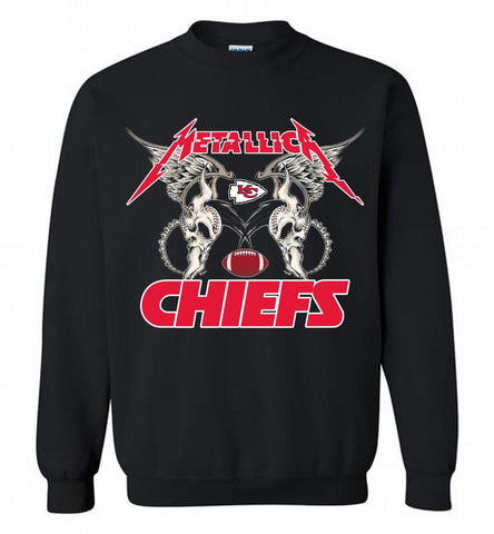 Metallica Kansas City Chiefs Logo Crewneck Sweatshirt - zezetee