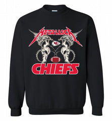 Metallica Kansas City Chiefs Logo Crewneck Sweatshirt - zezetee