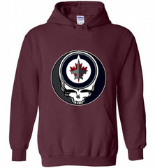 NHL TEAM WINNIPEG JETS X GRATEFUL DEAD LOGO BAND Hoodie - zezetee