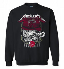 Metallica Skull Snake Miami Heat Crewneck Sweatshirt - zezetee
