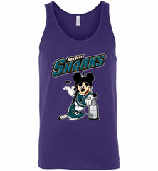 MICKEY SAN JOSE SHARKS WITH THE STANLEY CUP HOCKEY NHL Tank - zezetee