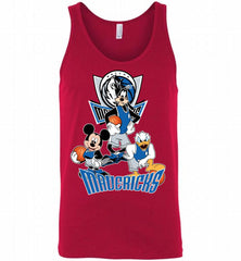 Mickey Goofy Donald Loves Dallas Mavericks Basketball Fans Tank - zezetee