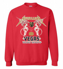 Metallica Vegas Golden Knights Logo Crewneck Sweatshirt - zezetee