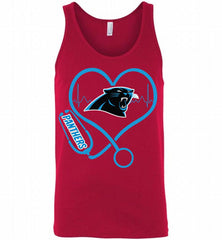 Nurse Heartbeat Carolina Panthers Tank - zezetee
