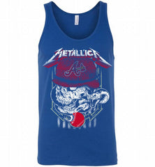 Metallica Skull Atlanta Braves Logo Tank - zezetee