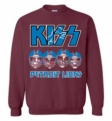 Kiss Detroit Lions Logo Crewneck Sweatshirt - zezetee