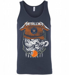 Metallica Skull Houston Astros Logo Tank - zezetee
