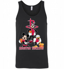 Mickey Goofy Donald Loves Houston Rockets Basketball Fans Tank - zezetee