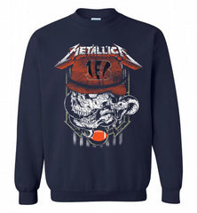 Metallica Skull Snake Cincinnati Bengals Crewneck Sweatshirt - zezetee