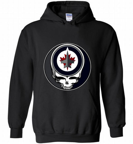 NHL TEAM WINNIPEG JETS X GRATEFUL DEAD LOGO BAND Hoodie - zezetee