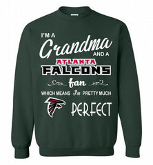 I'M A Grandma And A Falcons Fans I'm Pretty Much Perfect Crewneck Sweatshirt - zezetee