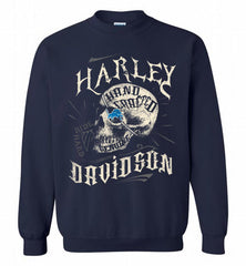 HARLEY DAVIDSON SKULL Detroit Lions Crewneck Sweatshirt - zezetee