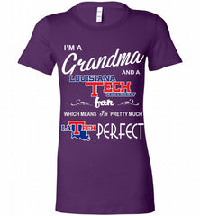 I'M A Grandma And A Louisiana Tech Bulldogs Fan Bella Ladies Tee - zezetee