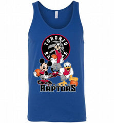 Mickey Goofy Donald Loves Toronto Raptors Basketball Fans Tank - zezetee
