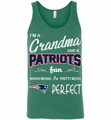 I'M A Grandma And A New England Patriots Fans I'm Pretty Much Perfect Tank - zezetee