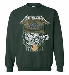 Metallica Skull Milwaukee Brewers Logo Crewneck Sweatshirt - zezetee