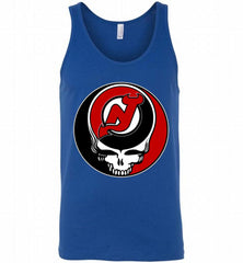 NHL TEAM NEW JERSEY DEVILS X GRATEFUL DEAD LOGO BAND Tank - zezetee