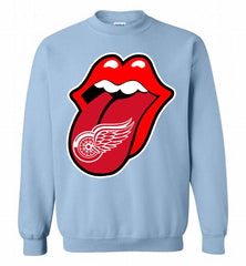 Detroit Red Wings  x The Rolling Stones Logo Crewneck Sweatshirt - zezetee