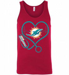 Nurse Heartbeat Miami Dolphins Tank - zezetee