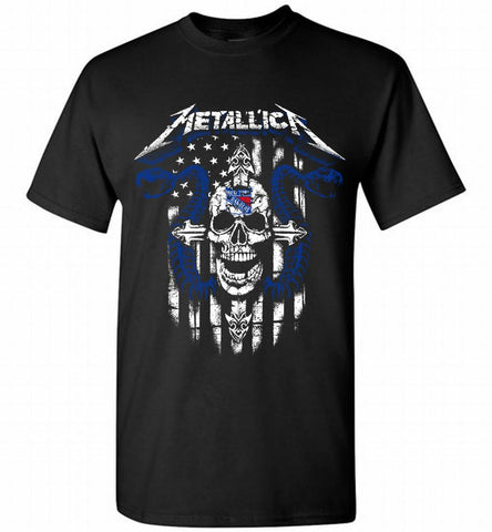 Metallica Snake Skull New York Rangers Logo Shirt - zezetee