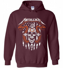 Metallica Snake Skull Chicago Bears Logo Hoodie - zezetee