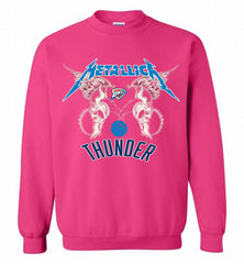 Metallica Oklahoma City Thunder Logo Crewneck Sweatshirt - zezetee
