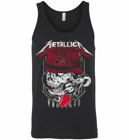 Metallica Skull Arizona Diamondbacks Logo Tank - zezetee