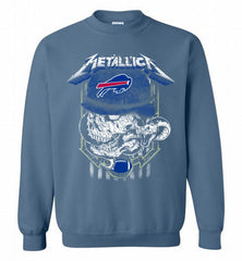 Metallica Skull Snake Buffalo Bills Crewneck Sweatshirt - zezetee