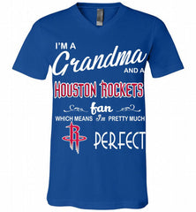 I'M A Grandma And A Houston Rockets Fans Perfect V-Neck Shirt - zezetee