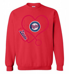 Nurse Heartbeat Minnesota Twins Crewneck Sweatshirt - zezetee