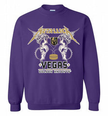 Metallica Vegas Golden Knights Logo Crewneck Sweatshirt - zezetee