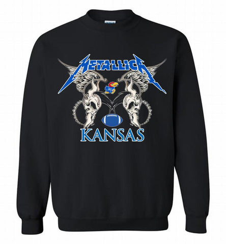 Metallica Kansas Jayhawks Logo Crewneck Sweatshirt - zezetee