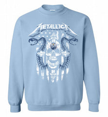 Metallica Snake Skull Edmonton Oilers Logo Crewneck Sweatshirt - zezetee