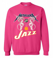 Metallica Utah Jazz Logo Crewneck Sweatshirt - zezetee