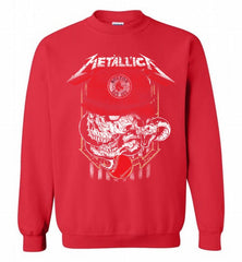 Metallica Skull Boston Red Sox Logo Crewneck Sweatshirt - zezetee