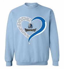 Dallas Mavericks In Diamond Heart Crewneck Sweatshirt - zezetee