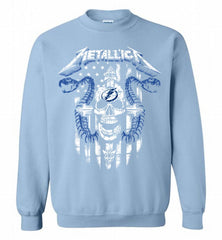 Metallica Snake Skull Tampa Bay Lightning Logo Crewneck Sweatshirt - zezetee